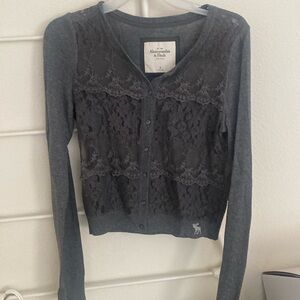 Abercrombie & Fitch Cardigan Sweater Gray SZ M NWOT
